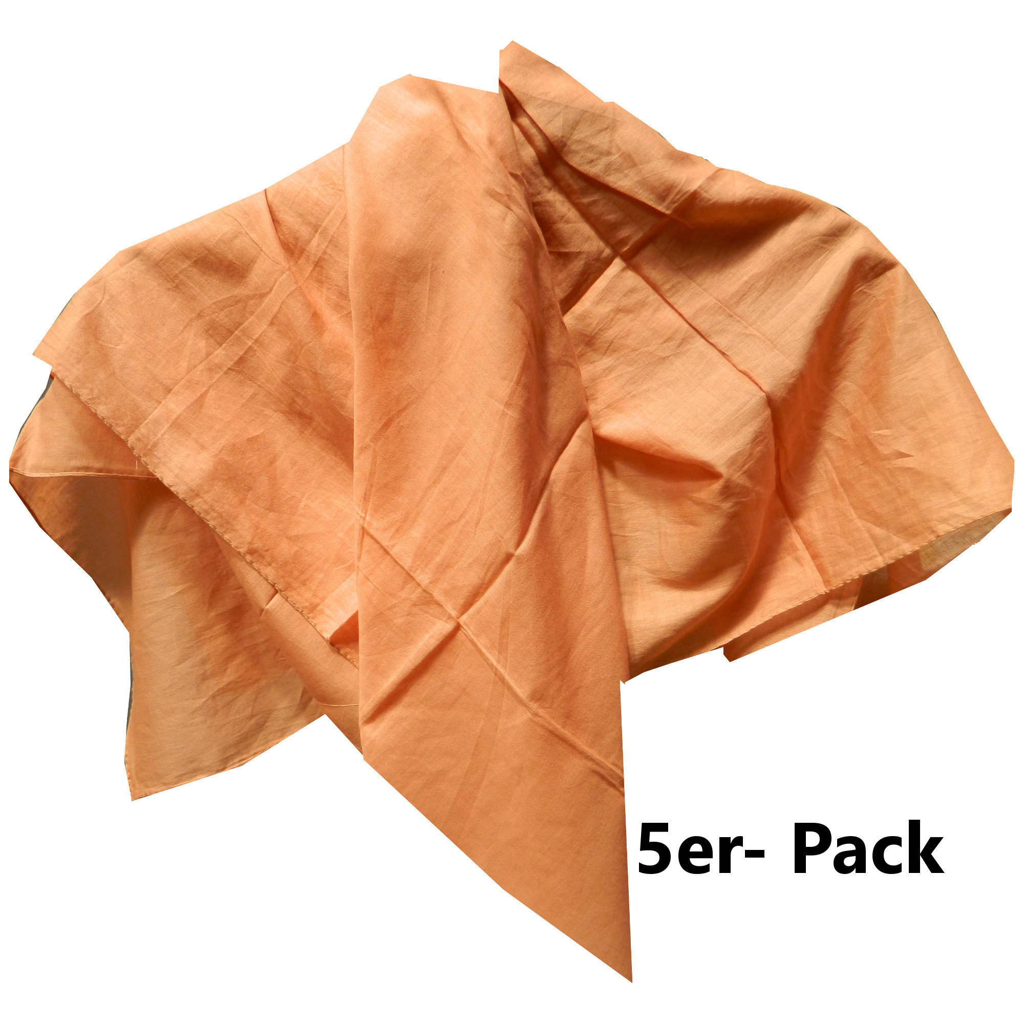 Bild von Tücher hellorange 5er Pack uni Baumwolle 