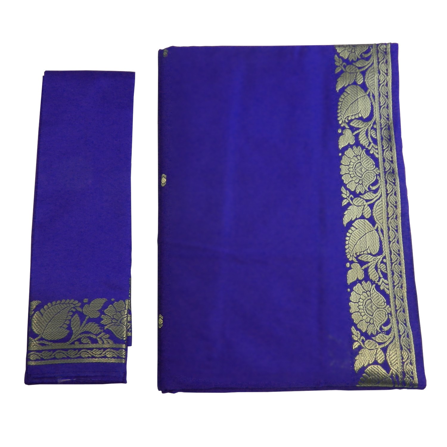 Bild von Brokat Sari blau Indien Kleid