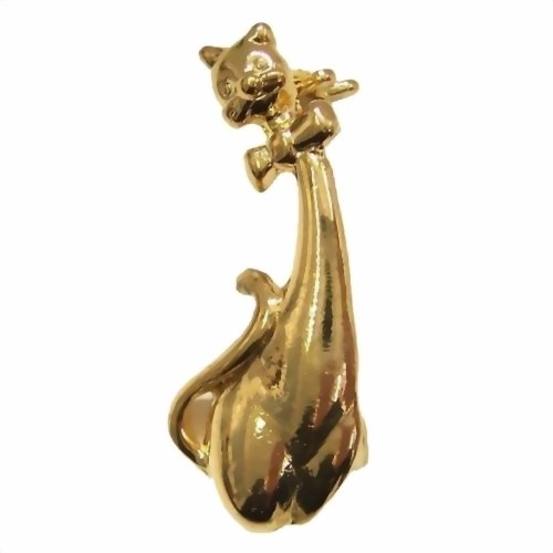 Bild von Brosche Katze gold Stecknadel Anstecker
