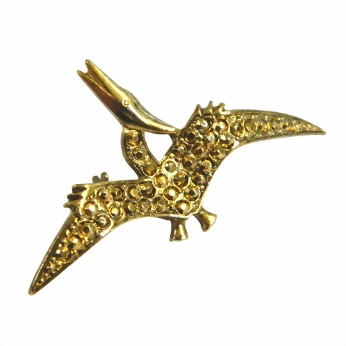 Bild von Brosche Flugsaurier Pteranodon gold
