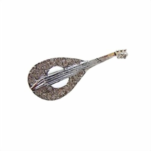 Bild von Brosche Mandoline silber Strass
