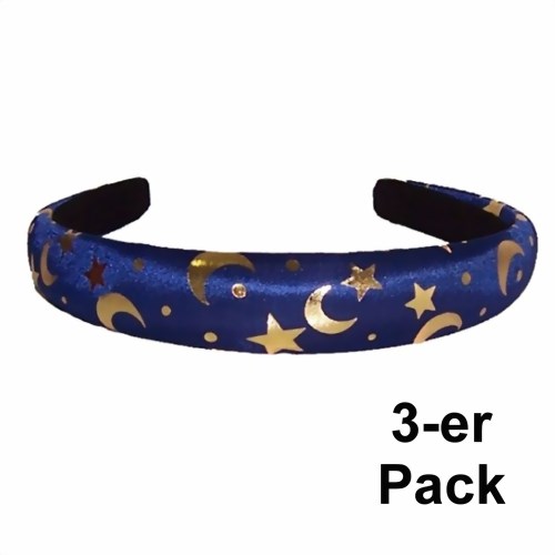 Bild von Haarreifen 3er Pack Satin blau
