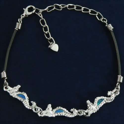 Bild von Lederarmband Seepferdchen Trio
