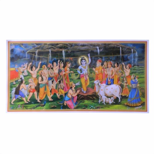 Bild von Imagen/ lámina Krishna Govardhan 100 x 50 cm
